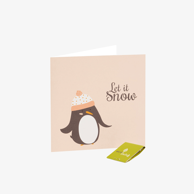 Recycled Christmas Card Cute Animals - Penguin