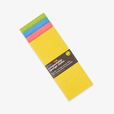Rainbow Compostable Sponge Cloths - Pack of 4