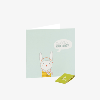 Recycled Christmas Card Cute Animals - Rabbit