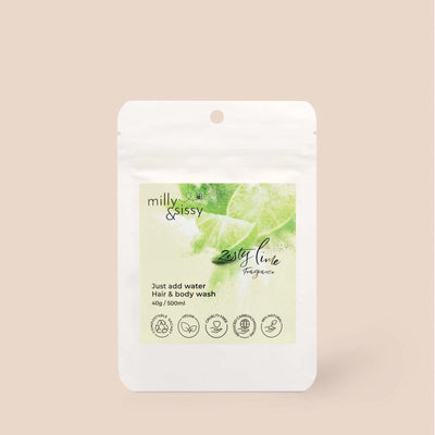 Hair & Body Wash Refill - Zesty Lime 500ml - Milly & Sissy - Body Wash & Soaps, Compostable, Milly & Sissy, Natural, Plastic Free, Shampoo & Conditioner, Vegan Friendly - The Ideal Sunday