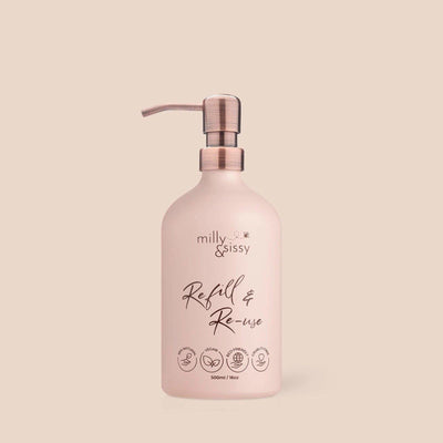 Refill & Reuse Aluminium Bottle - Milly & Sissy - Compostable, Gift Sets, Gifts, Milly & Sissy, Natural, Plastic Free, Soap Dishes & Dispensers, Vegan Friendly - The Ideal Sunday