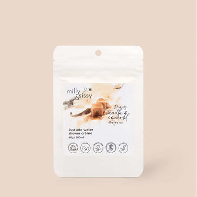 Shower Crème Refill - Vanilla & Caramel 500ml - Milly & Sissy - Body Wash & Soaps, Compostable, Milly & Sissy, Natural, Plastic Free, Vegan Friendly - The Ideal Sunday
